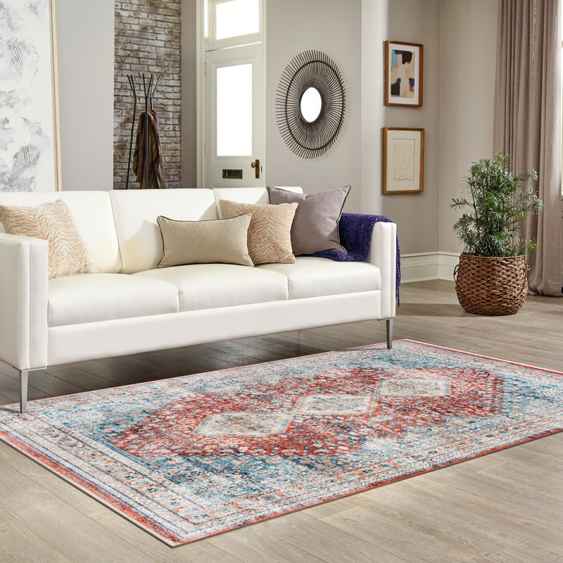 Coastal Haven Collection Area Rug - Harborview Rectangle Red lifestyle 45