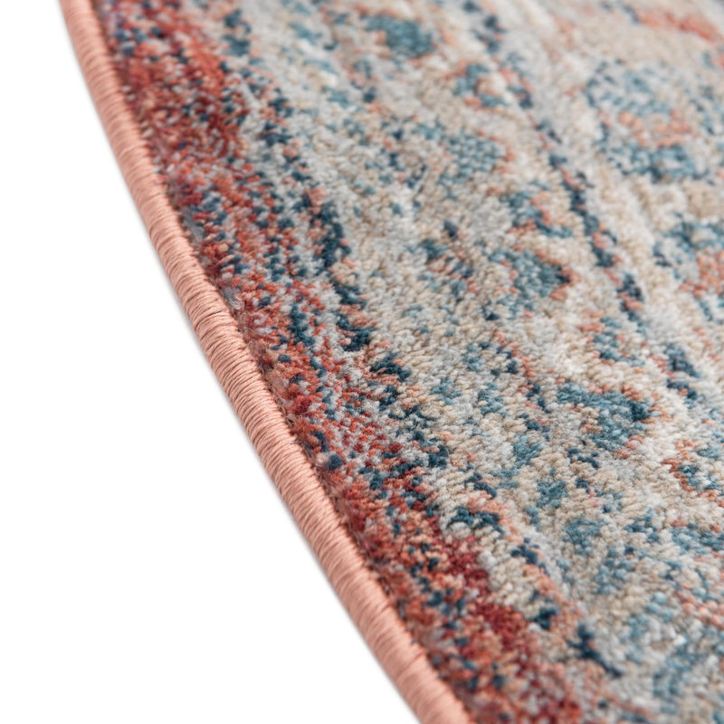 Coastal Haven Collection Area Rug - Harborview Round Red lifestyle 90