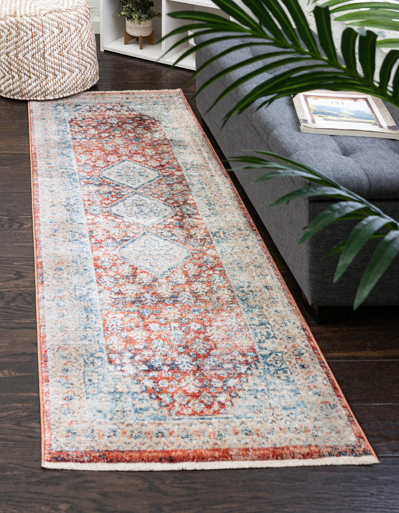 Coastal Haven Collection Area Rug - Harborview Runner Red lifestyle 62
