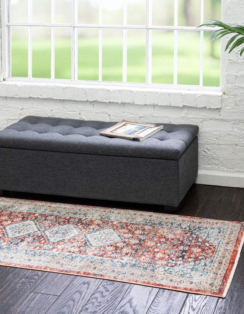 Coastal Haven Collection Area Rug - Harborview Runner Red lifestyle 73
