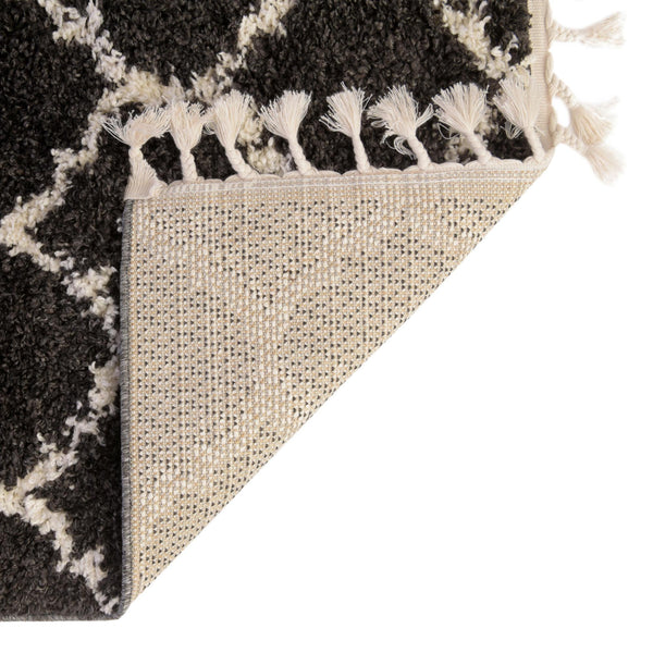 Cozy Cove Shag Collection Area Rug - Marina Rectangle Black and White lifestyle 22
