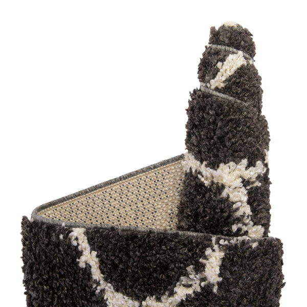 Cozy Cove Shag Collection Area Rug - Marina Rectangle Black and White lifestyle 24