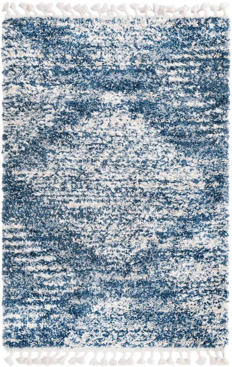 Tranquil Tides Shag Collection Area Rug - Azure Rectangle Blue lifestyle 3
