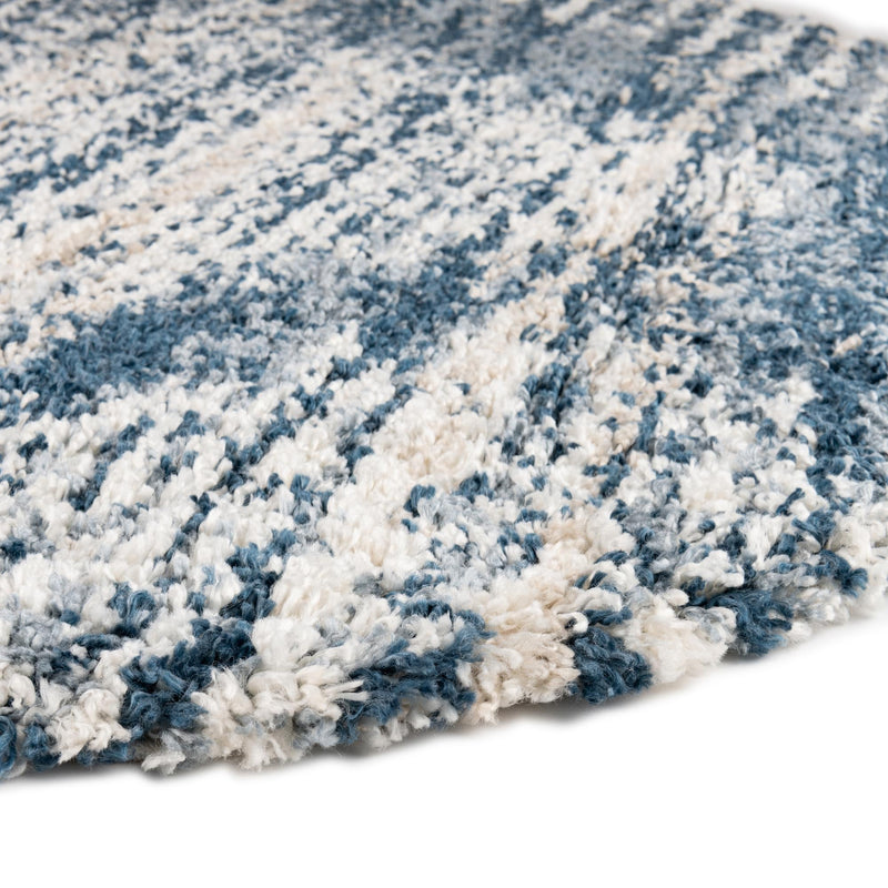 Tranquil Tides Shag Collection Area Rug - Azure Round Blue lifestyle 69