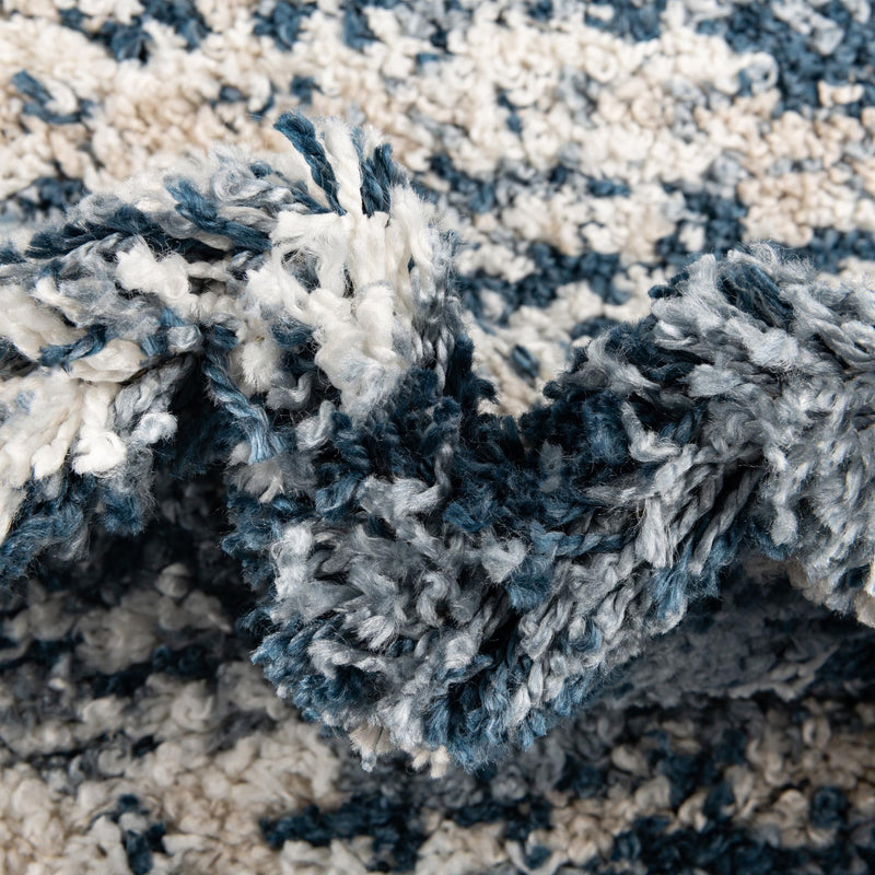 Tranquil Tides Shag Collection Area Rug - Azure Round Blue lifestyle 76