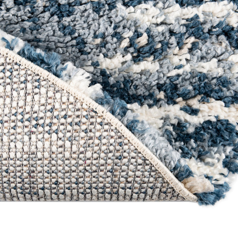 Tranquil Tides Shag Collection Area Rug - Azure Round Blue lifestyle 83