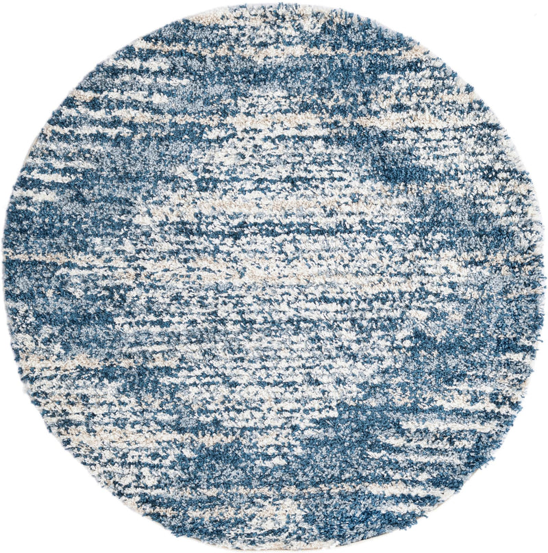 Tranquil Tides Shag Collection Area Rug - Azure Round Blue lifestyle 33