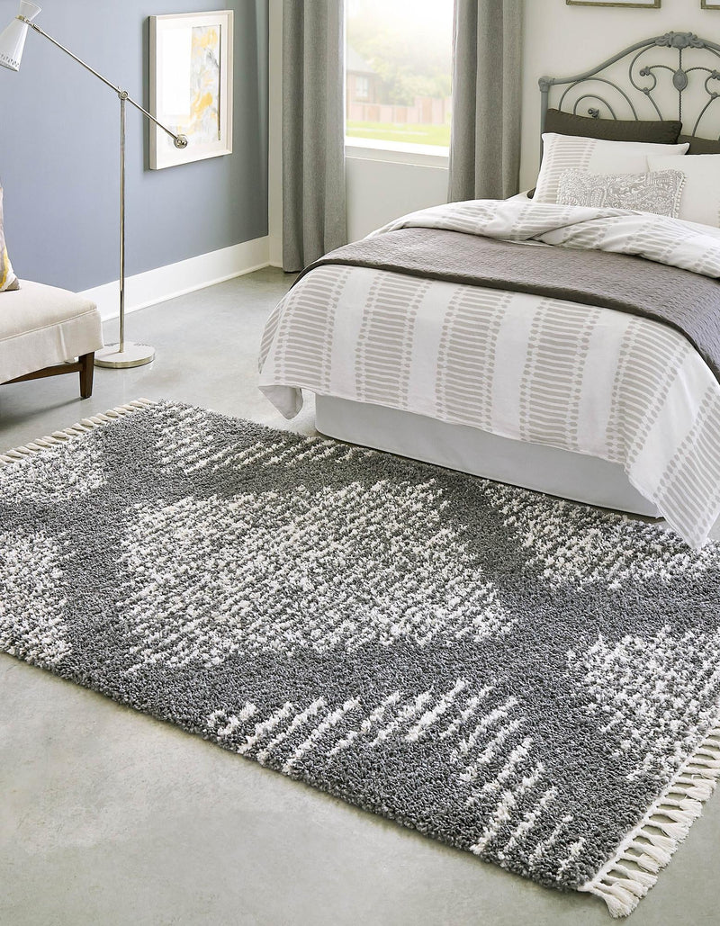 Tranquil Tides Shag Collection Area Rug - Azure Rectangle Gray lifestyle 4