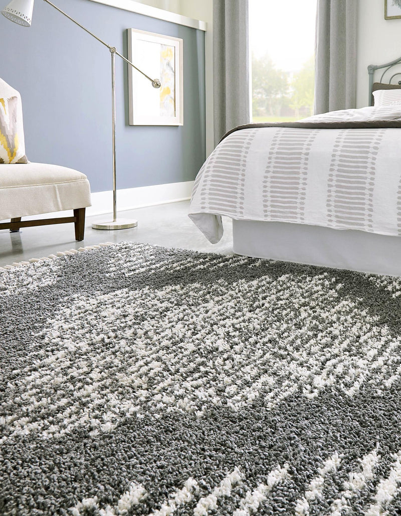 Tranquil Tides Shag Collection Area Rug - Azure Rectangle Gray lifestyle 7