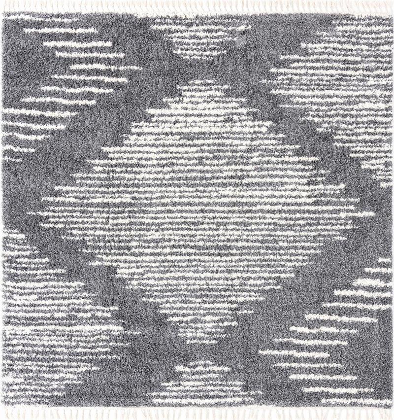 Tranquil Tides Shag Collection Area Rug - Azure Square Gray lifestyle 30