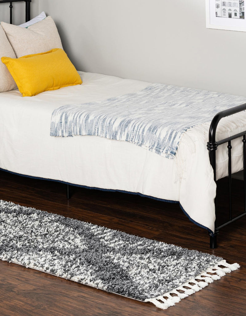 Tranquil Tides Shag Collection Area Rug - Azure Runner Gray lifestyle 46