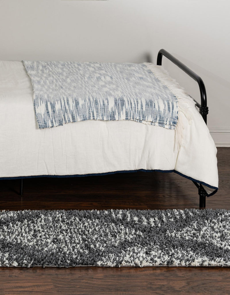 Tranquil Tides Shag Collection Area Rug - Azure Runner Gray lifestyle 51