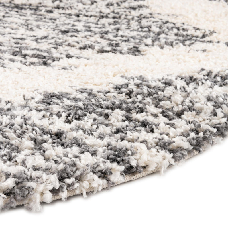 Tranquil Tides Shag Collection Area Rug - Azure Round White lifestyle 71