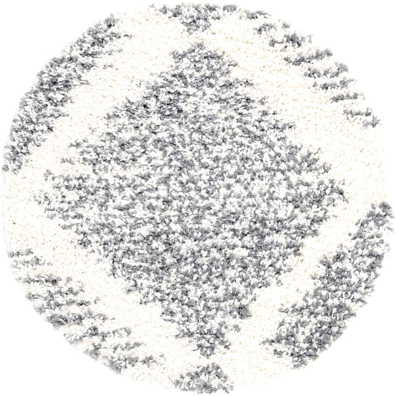 Tranquil Tides Shag Collection Area Rug - Azure Round White lifestyle 35