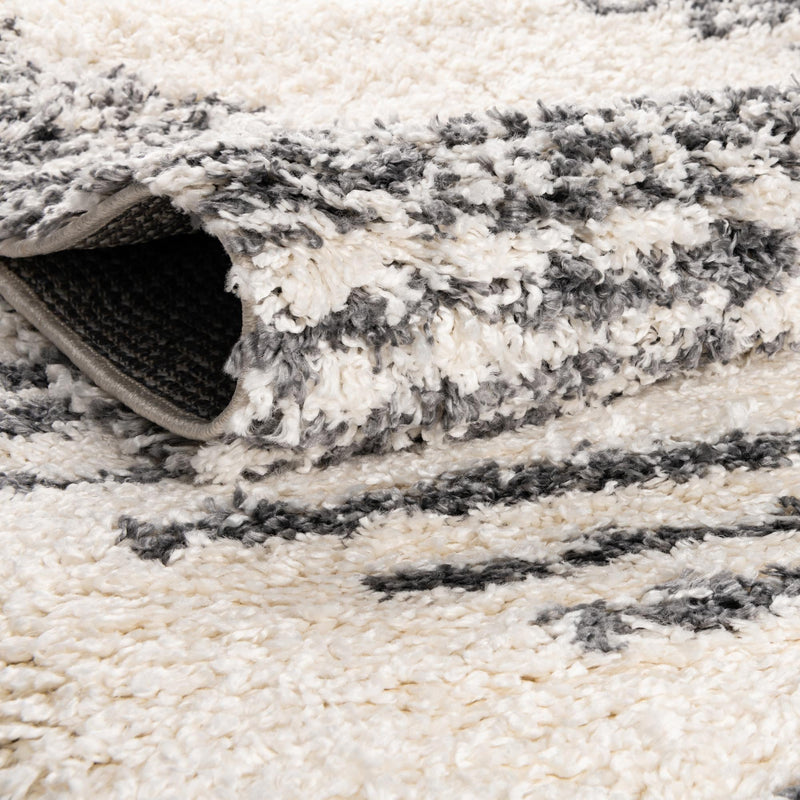 Tranquil Tides Shag Collection Area Rug - Azure Square White lifestyle 65