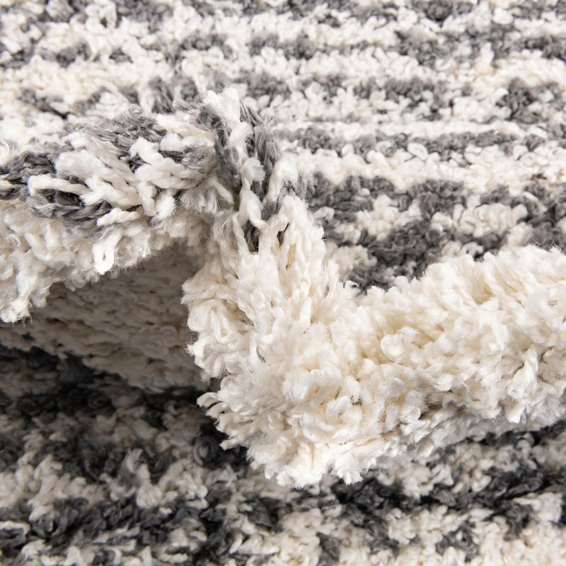 Tranquil Tides Shag Collection Area Rug - Azure Square White lifestyle 79