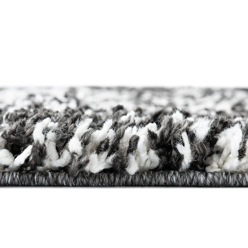 Tranquil Tides Shag Collection Area Rug - Azure Rectangle Black and White lifestyle 11