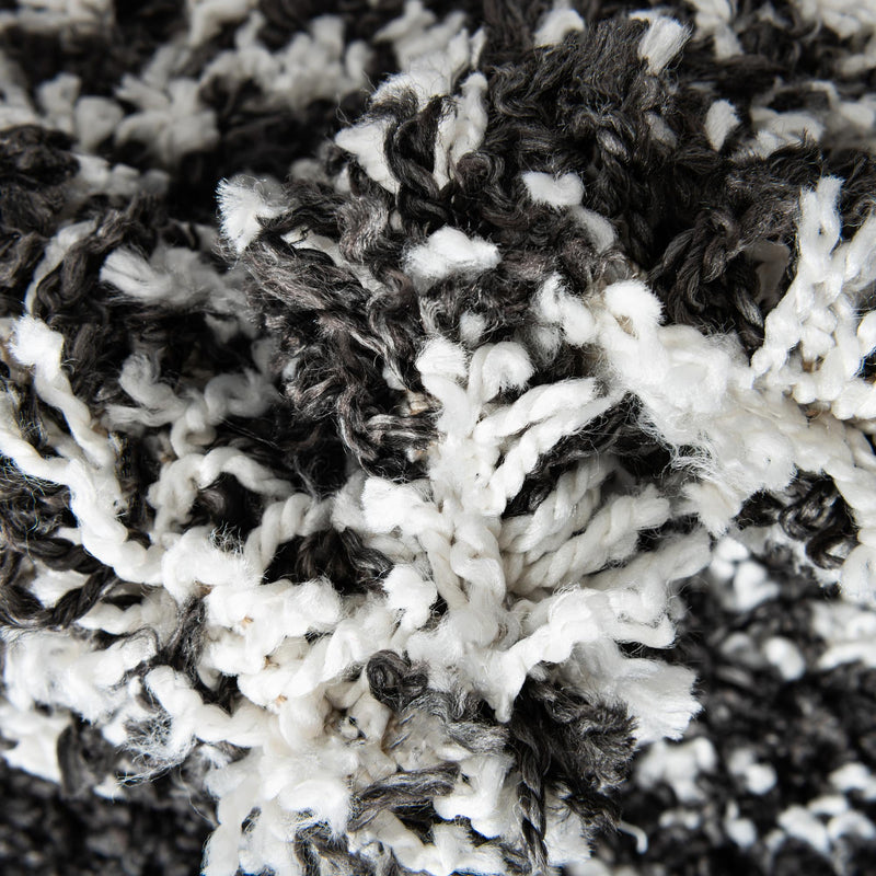Tranquil Tides Shag Collection Area Rug - Azure Rectangle Black and White lifestyle 20