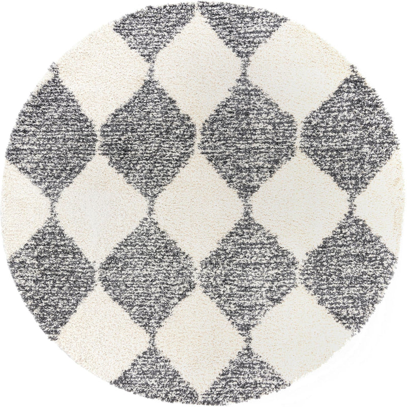 Tranquil Tides Shag Collection Area Rug - Pebble Round White lifestyle 36