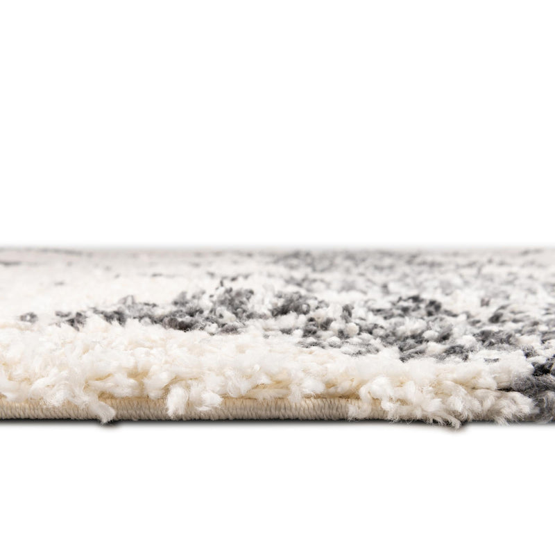 Tranquil Tides Shag Collection Area Rug - Pebble Round White lifestyle 57