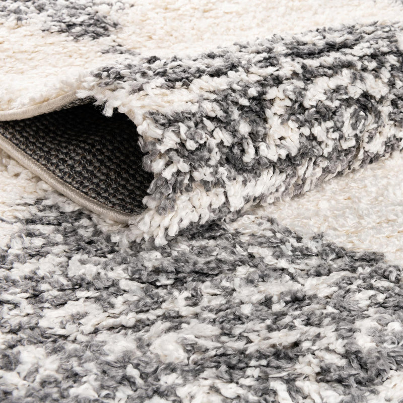 Tranquil Tides Shag Collection Area Rug - Pebble Round White lifestyle 64