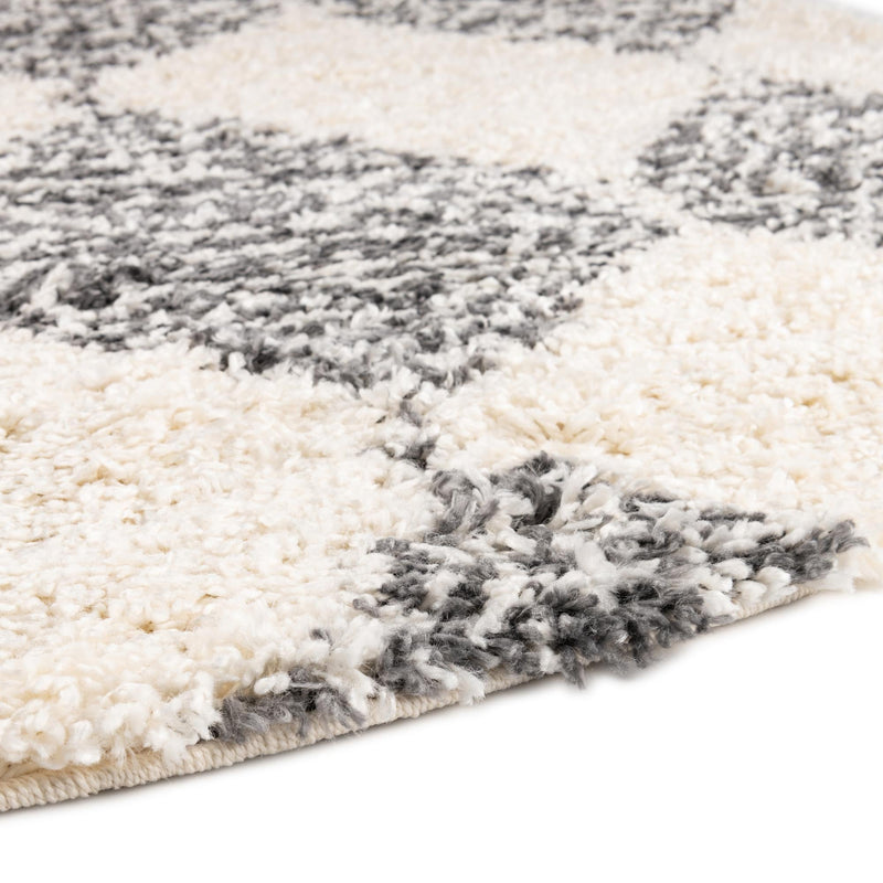 Tranquil Tides Shag Collection Area Rug - Pebble Round White lifestyle 71