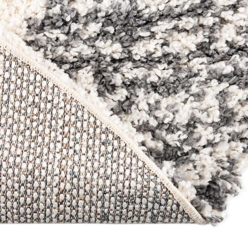 Tranquil Tides Shag Collection Area Rug - Pebble Round White lifestyle 85