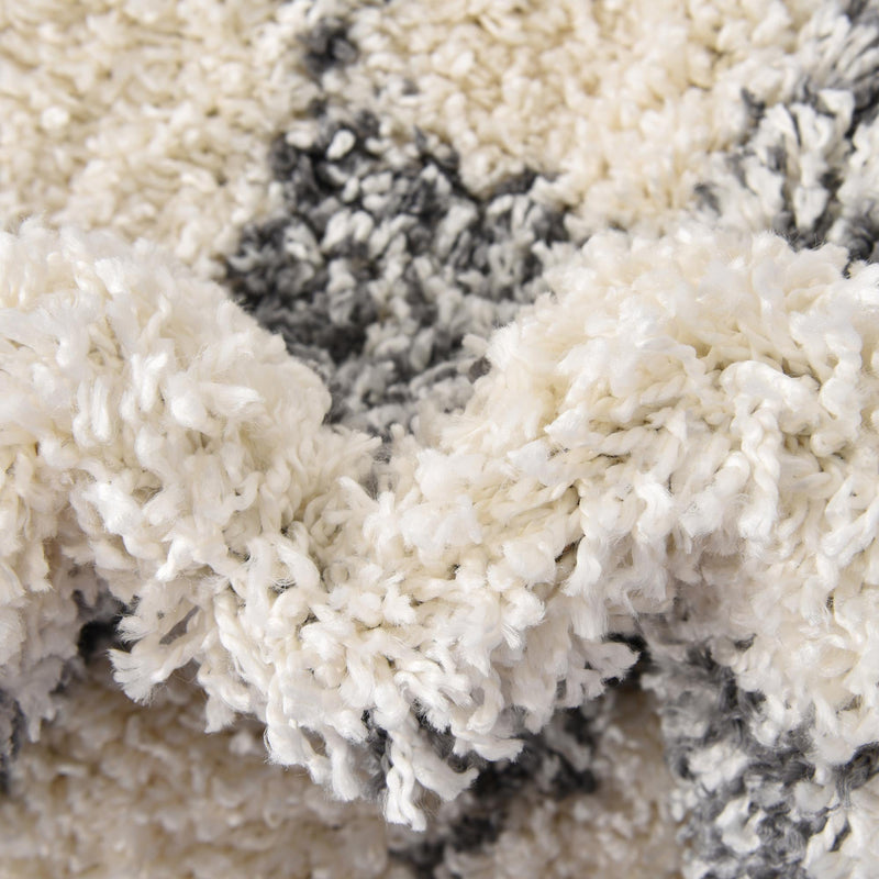 Tranquil Tides Shag Collection Area Rug - Pebble Square White lifestyle 79