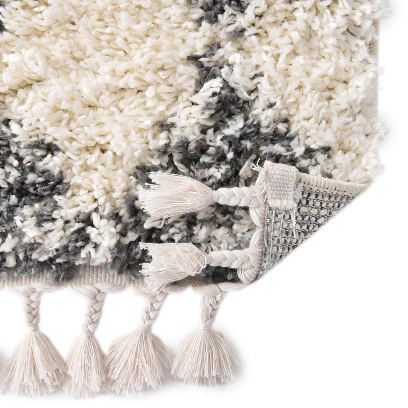 Tranquil Tides Shag Collection Area Rug - Pebble Square White lifestyle 86