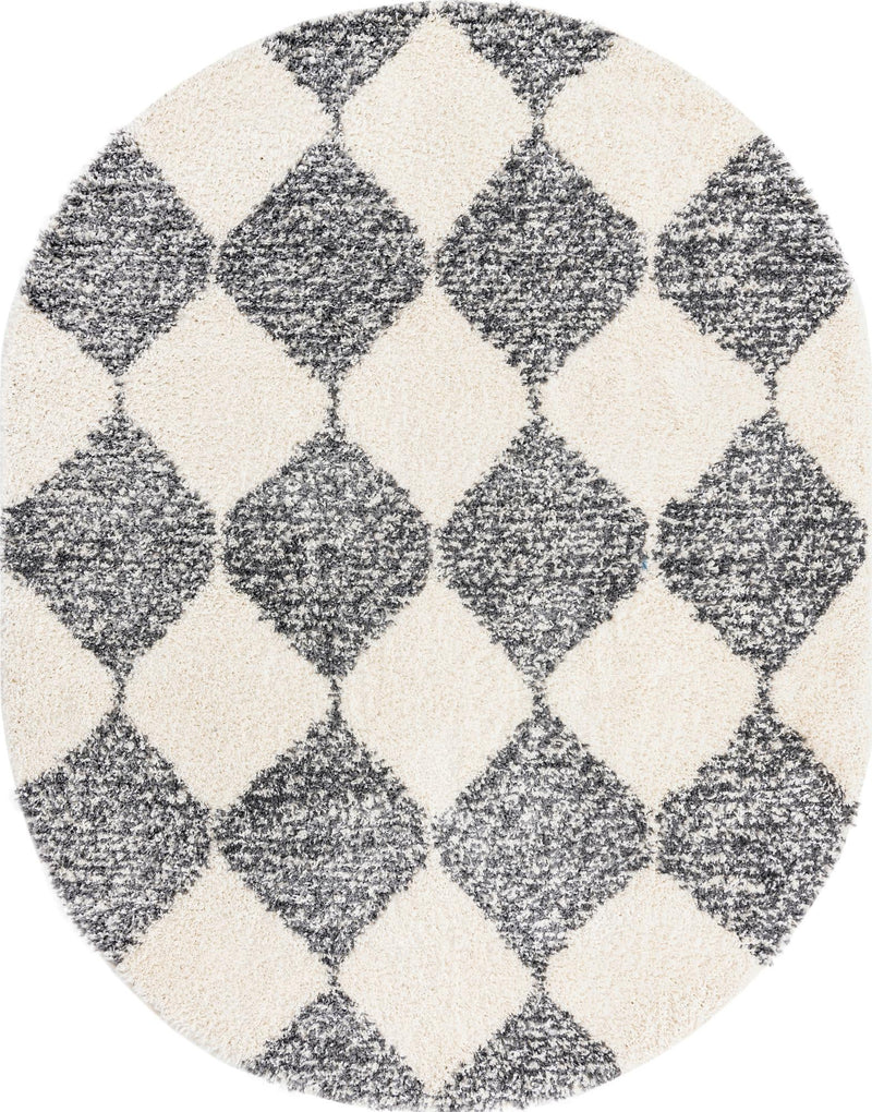 Tranquil Tides Shag Collection Area Rug - Pebble Oval White lifestyle 38