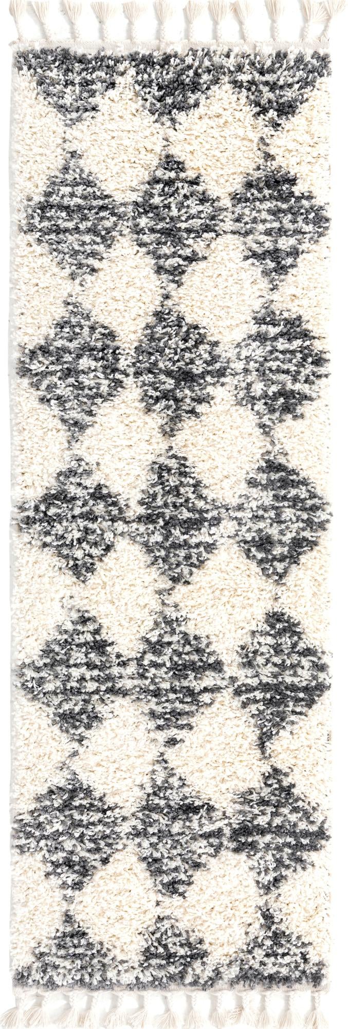 Tranquil Tides Shag Collection Area Rug - Pebble Runner White lifestyle 39