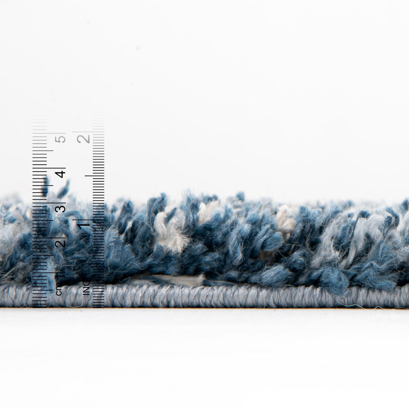 Tranquil Tides Shag Collection Area Rug - Pebble Rectangle Blue lifestyle 13