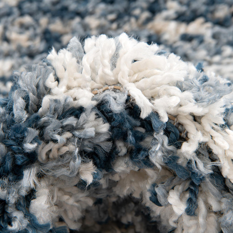 Tranquil Tides Shag Collection Area Rug - Pebble Rectangle Blue lifestyle 22