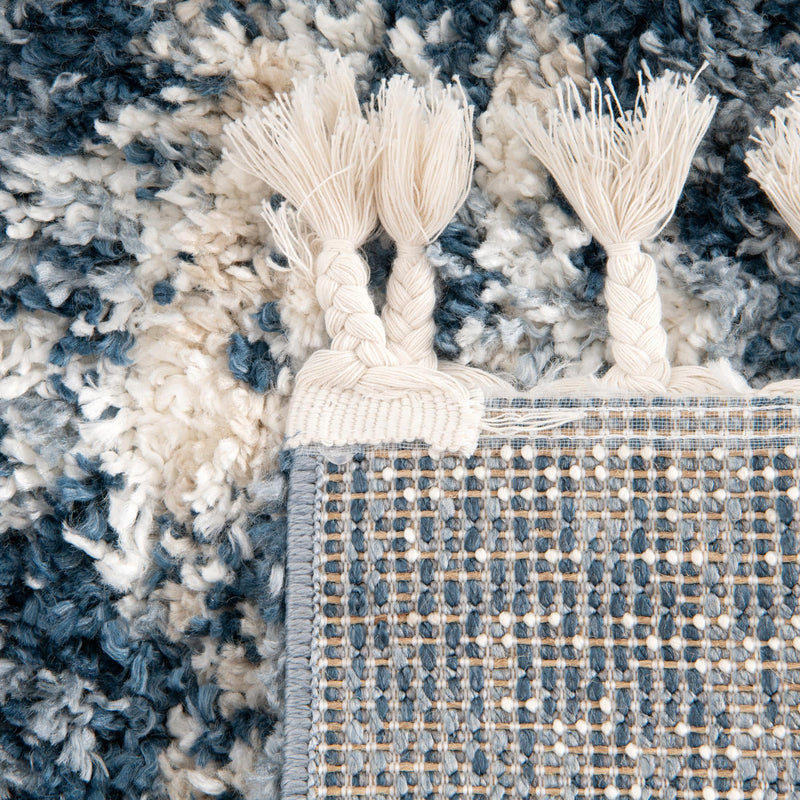 Tranquil Tides Shag Collection Area Rug - Pebble Rectangle Blue lifestyle 25