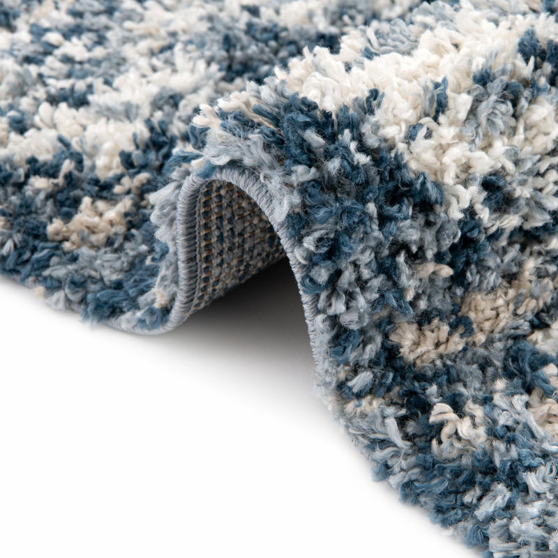 Tranquil Tides Shag Collection Area Rug - Pebble Rectangle Blue lifestyle 27