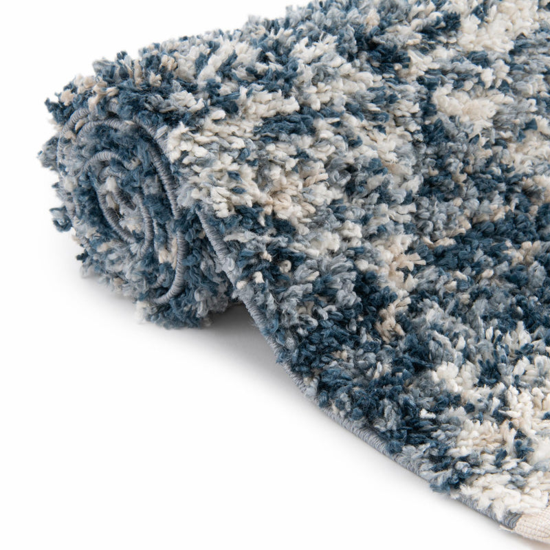 Tranquil Tides Shag Collection Area Rug - Pebble Rectangle Blue lifestyle 31