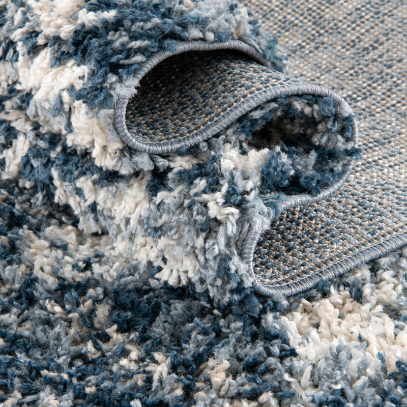 Tranquil Tides Shag Collection Area Rug - Pebble Rectangle Blue lifestyle 33