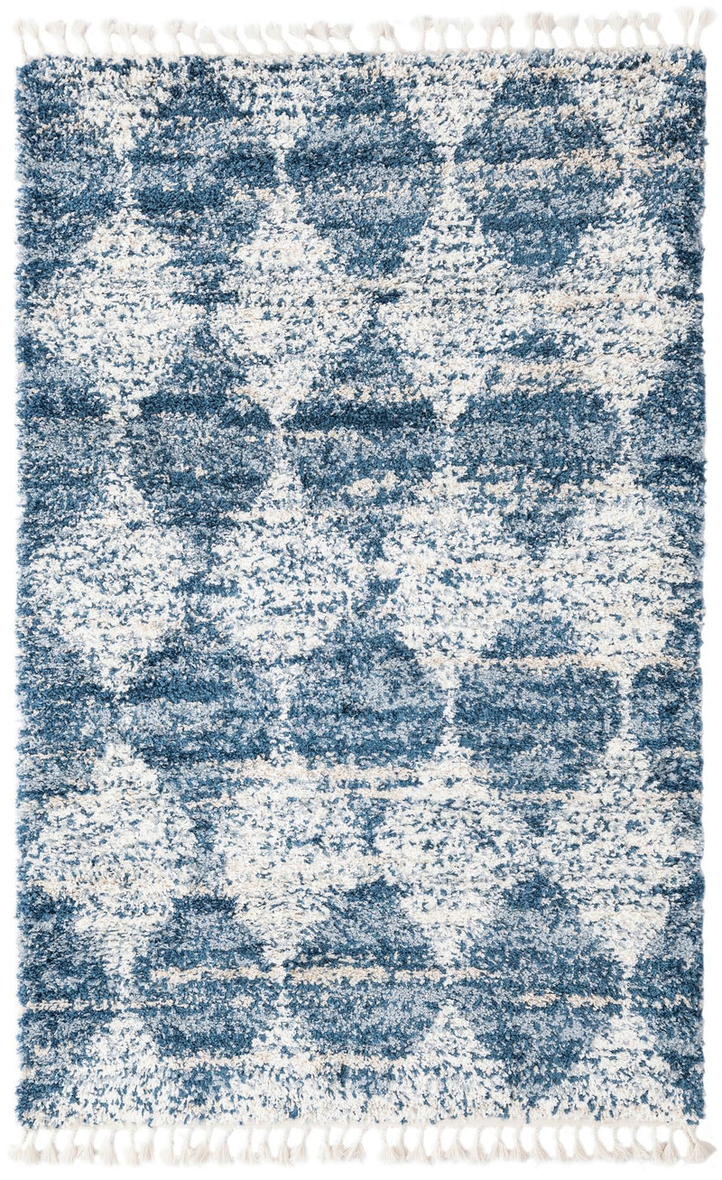 Tranquil Tides Shag Collection Area Rug - Pebble Rectangle Blue lifestyle 3