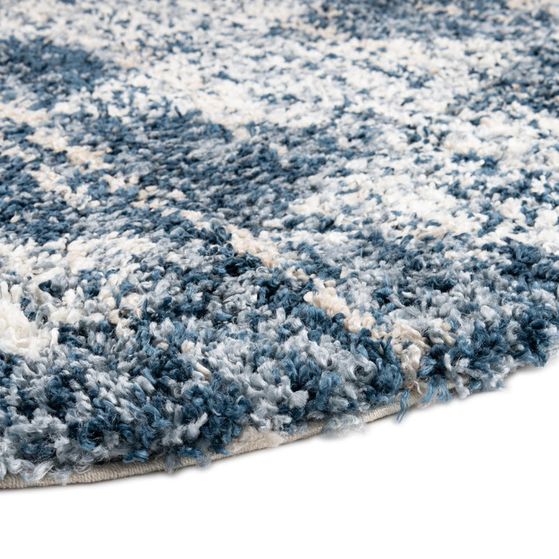 Tranquil Tides Shag Collection Area Rug - Pebble Round Blue lifestyle 77