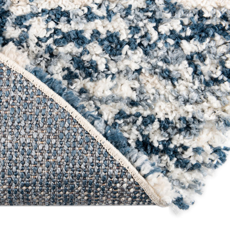 Tranquil Tides Shag Collection Area Rug - Pebble Round Blue lifestyle 91