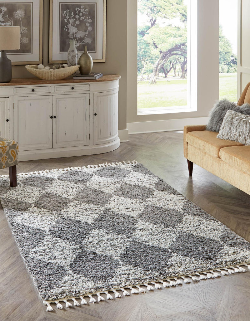 Tranquil Tides Shag Collection Area Rug - Pebble Rectangle Gray lifestyle 5