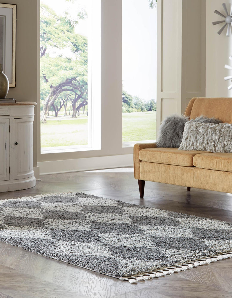 Tranquil Tides Shag Collection Area Rug - Pebble Rectangle Gray lifestyle 8