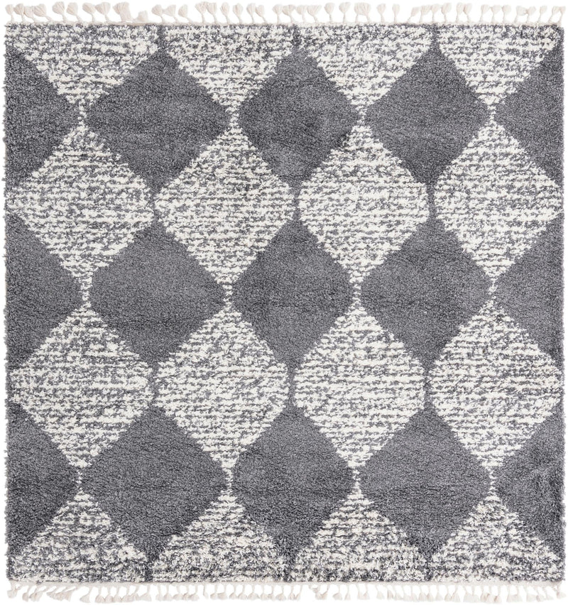 Tranquil Tides Shag Collection Area Rug - Pebble Square Gray lifestyle 40
