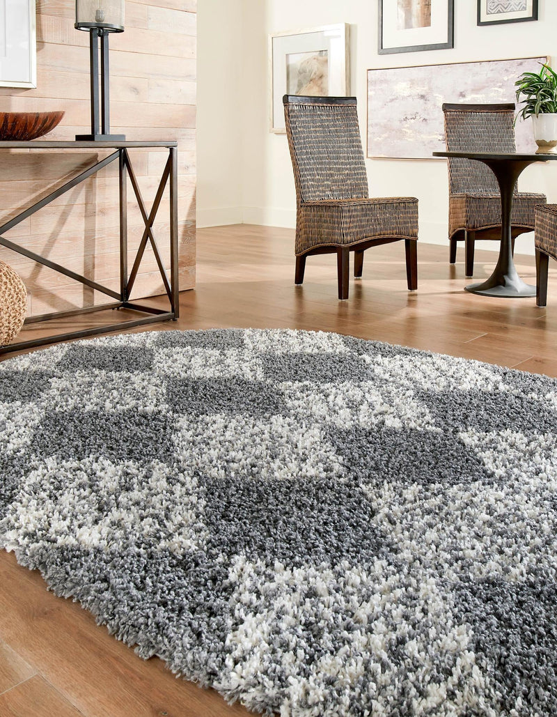 Tranquil Tides Shag Collection Area Rug - Pebble Oval Gray lifestyle 82