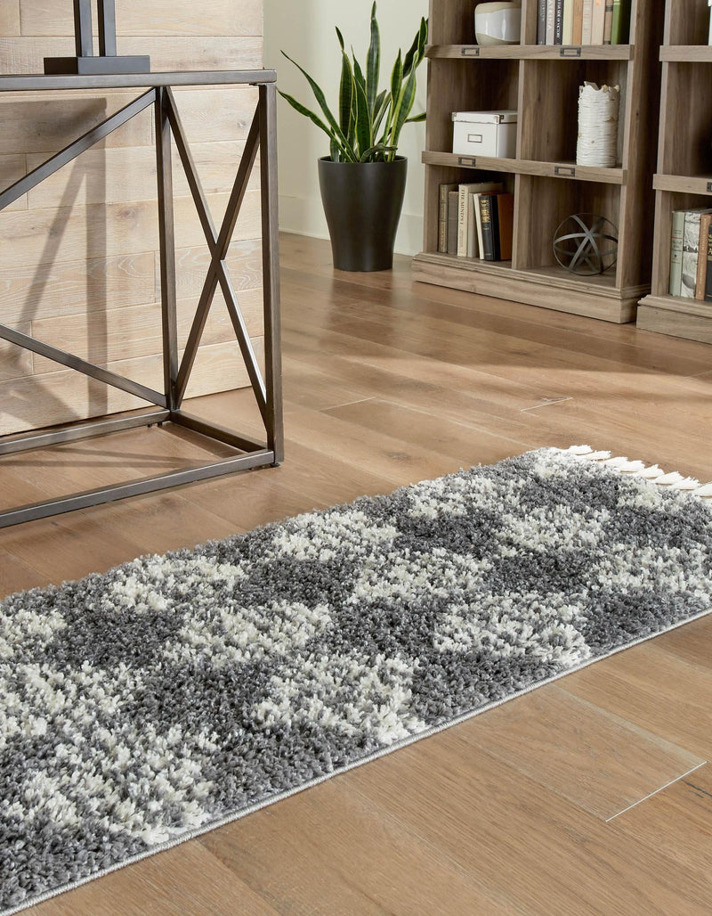Tranquil Tides Shag Collection Area Rug - Pebble Runner Gray lifestyle 55