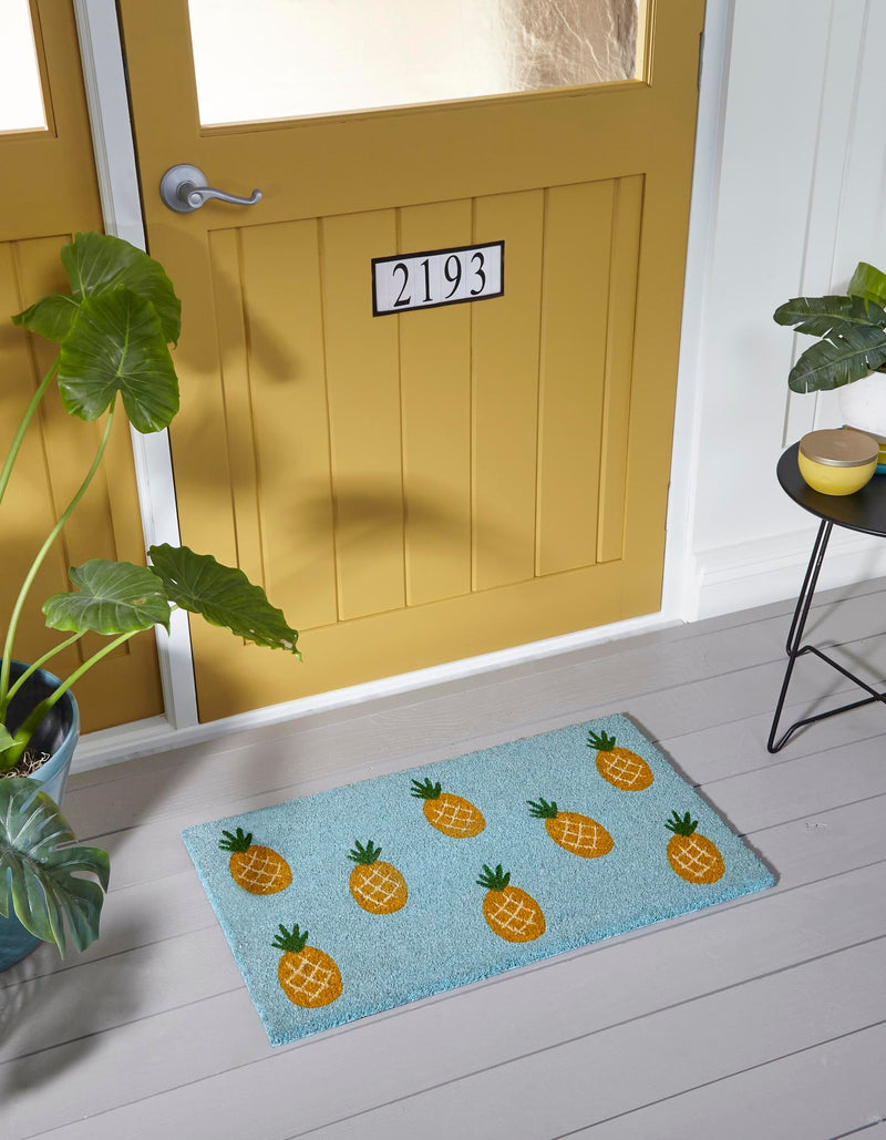 Threshold Welcome Collection Area Rug - Threshold Rectangle Turquoise lifestyle 2