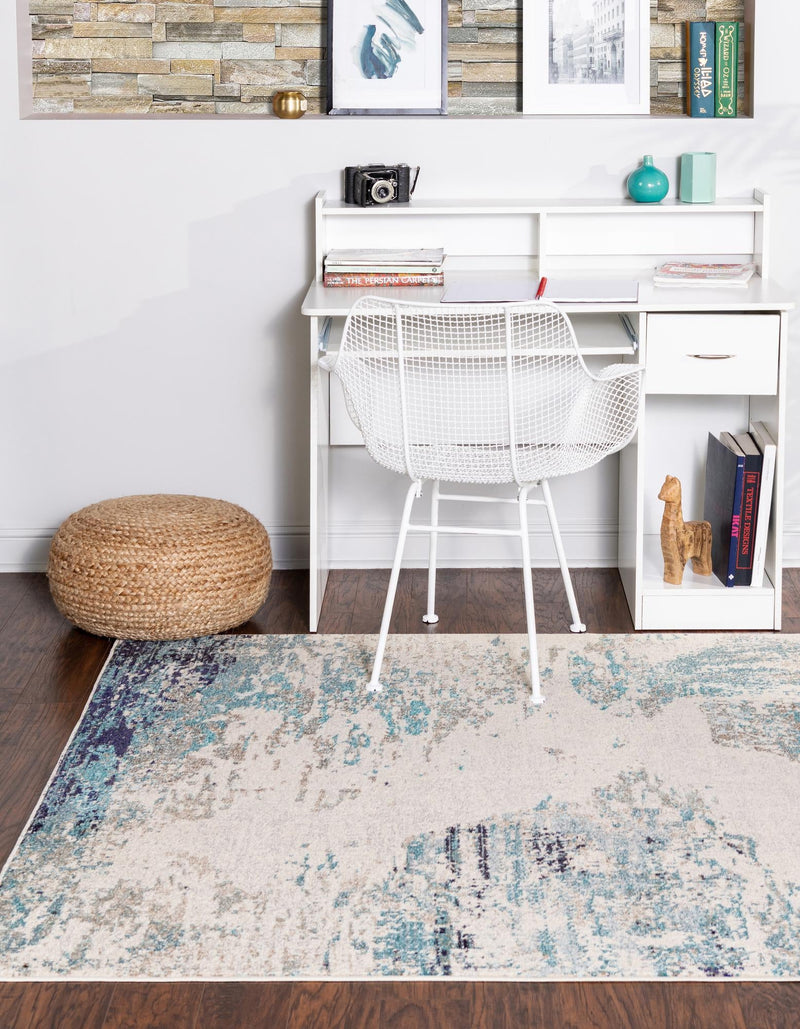 Colorburst Oasis Collection Area Rug - Tropic Rectangle Blue lifestyle 2