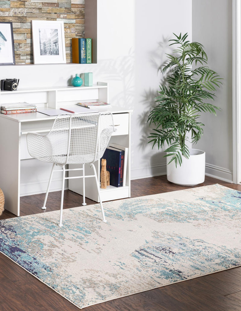 Colorburst Oasis Collection Area Rug - Tropic Rectangle Blue lifestyle 4
