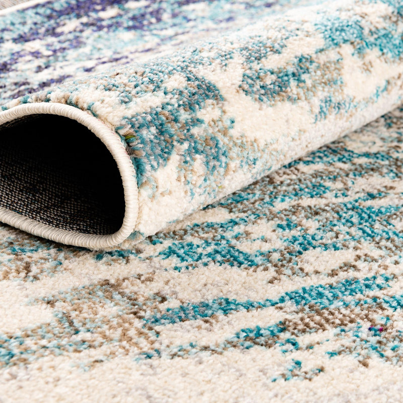 Colorburst Oasis Collection Area Rug - Tropic Rectangle Blue lifestyle 6