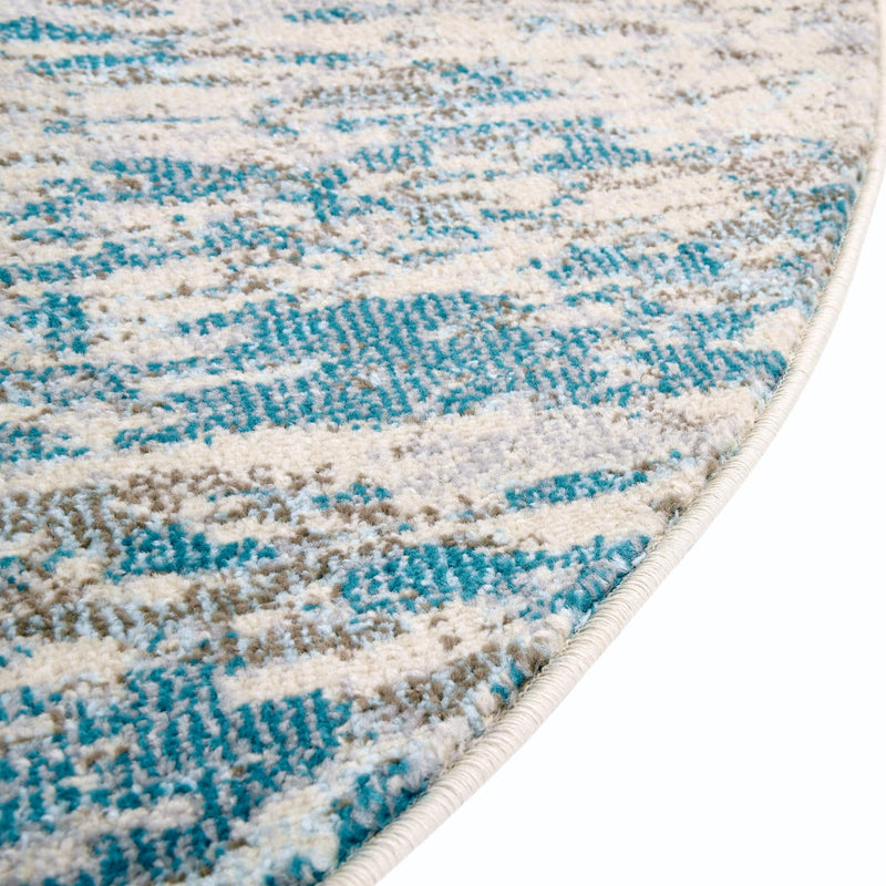 Colorburst Oasis Collection Area Rug - Tropic Round Blue lifestyle 37